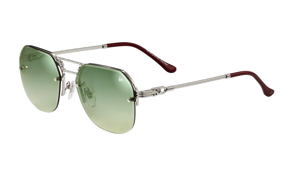 CEO Bevel Rimless Drill Mount 18KT "White Gold / Pastel Green Gradient Flash Silver" DMCE2 0008 48B3