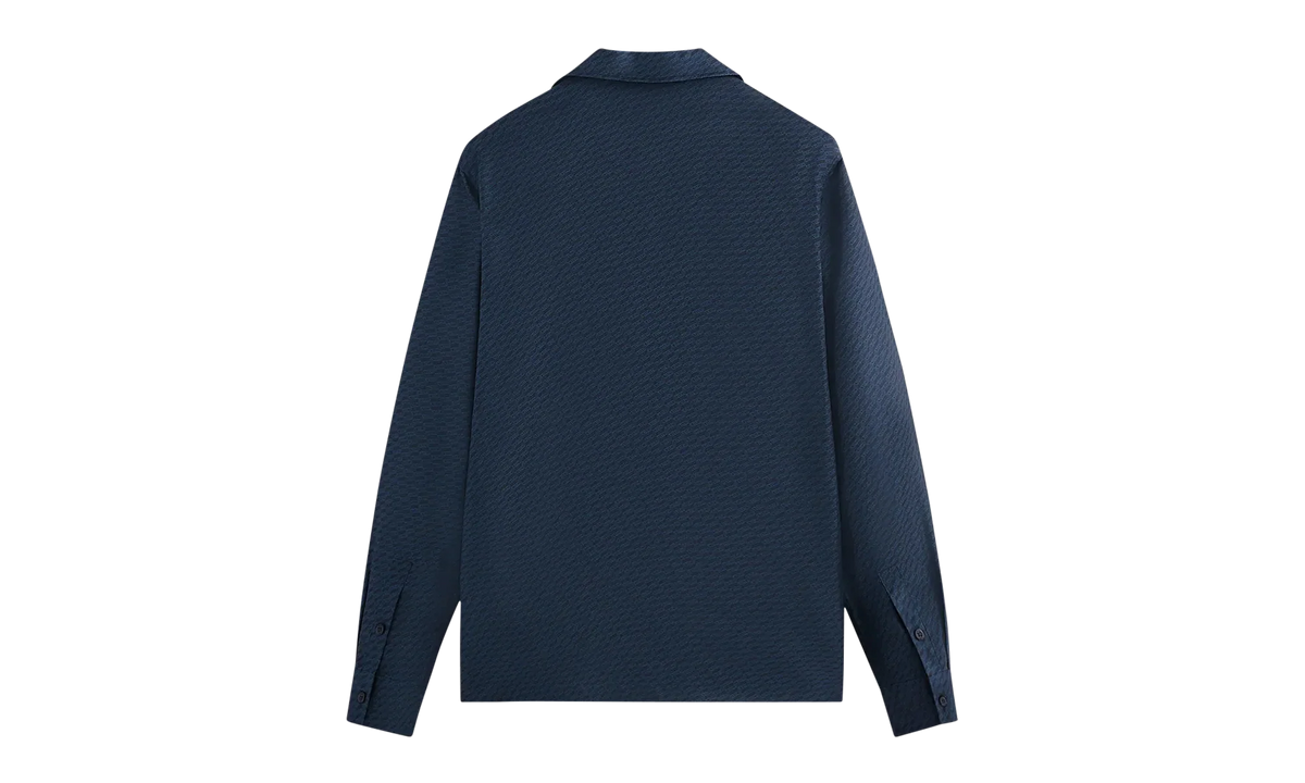 Monogram Silk Long-Sleeve Thompson Camp Shirt "Nocturnal" KHM031515 413