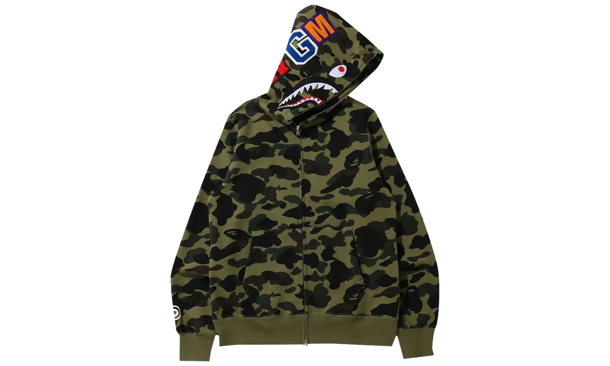1st Camo Shark Full Zip Hoodie "Green" 001ZPK301005M GRN