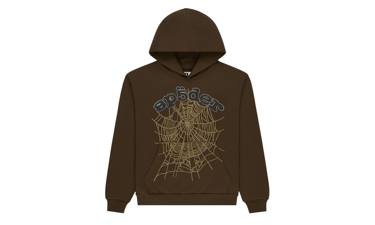 Rhinestone OG Web Hoodie "Brown" SP5der368