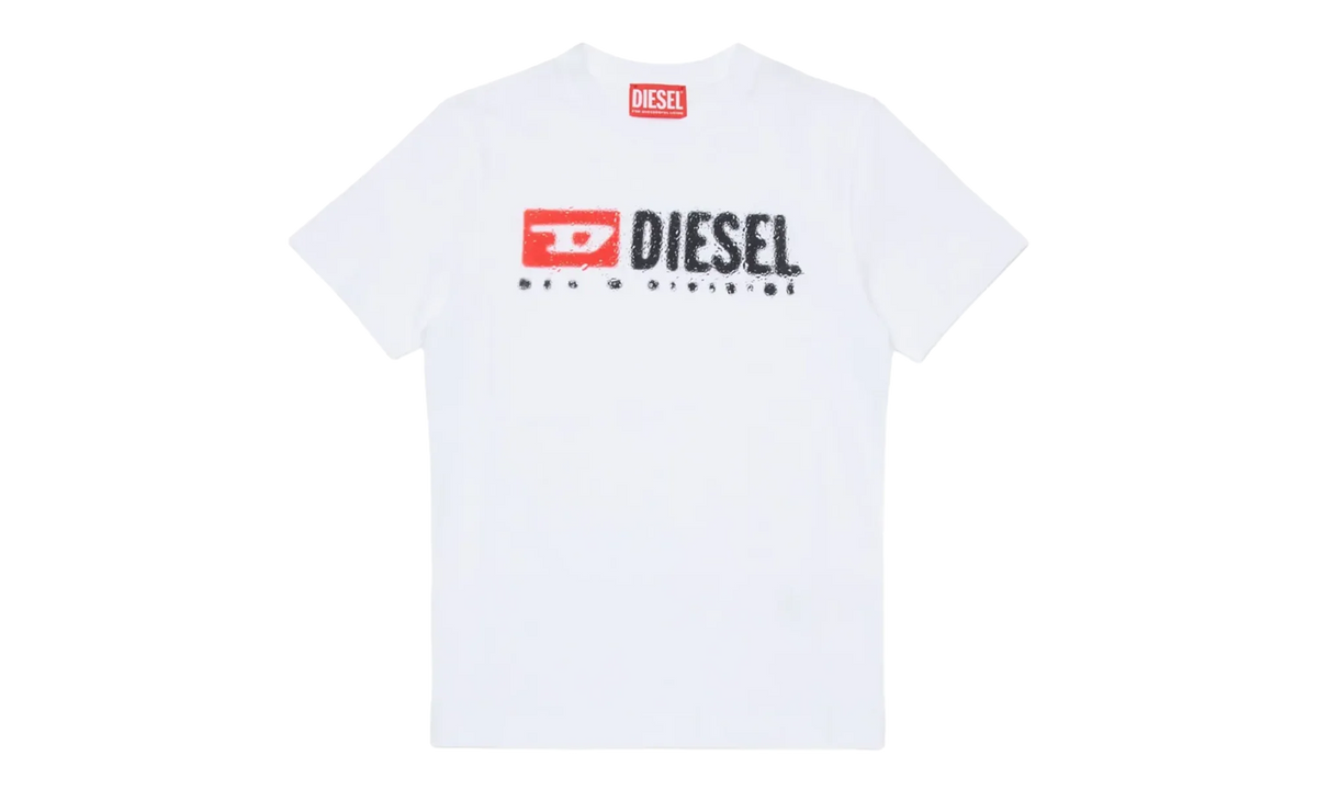 Short Sleeve Distressed Logo T-Shirt GS "White" J02475 00YI9 K100