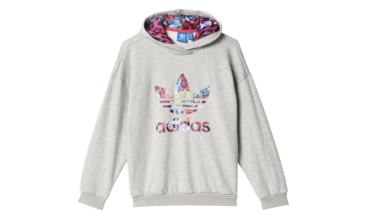 Originals S Rose Hoodie GS "Grey Heather / Multicolor / Fresh Pink" S96103