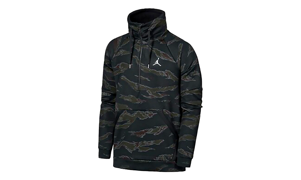 Air Jordan Flight Camo Anorak Half Zip Pullover Hoodie "Black" AH6163 010