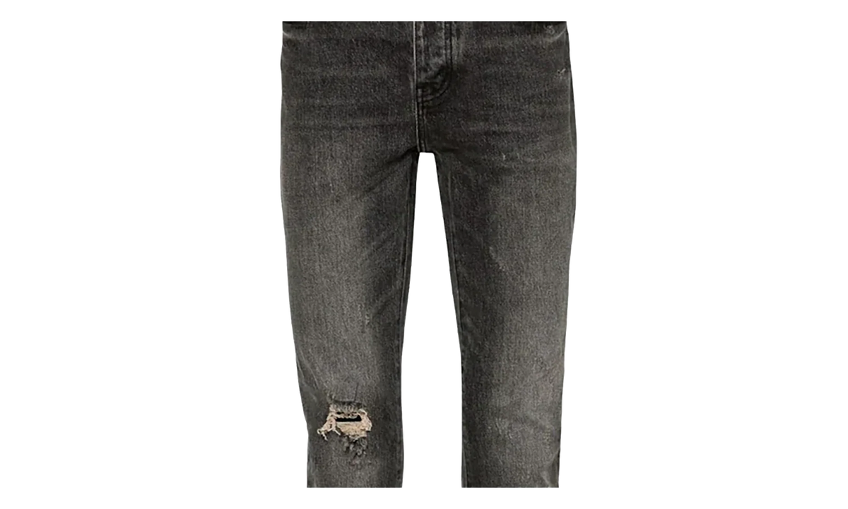 Vintage Flare Blowout Denim Jeans "Light Black" P004 VFLB324