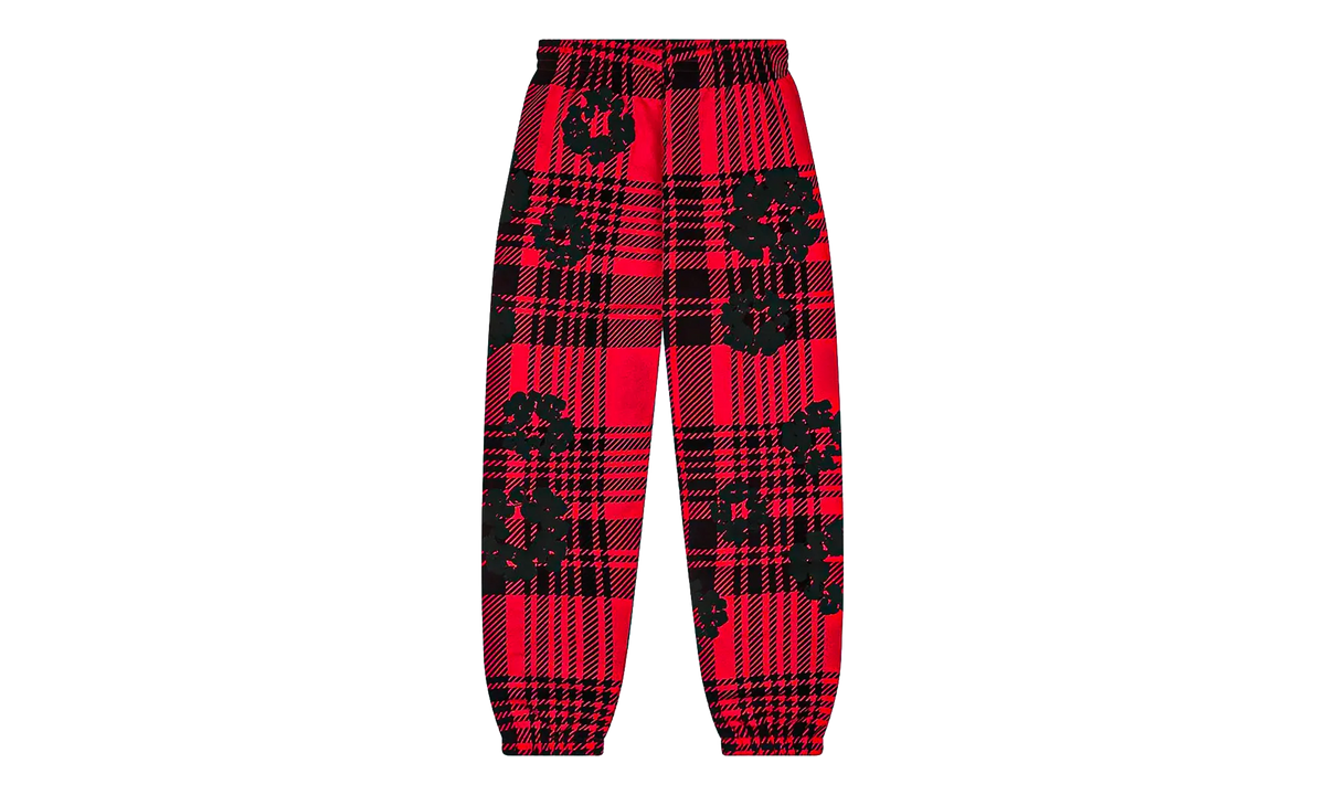 Plaid Cotton Wreath Sweatpants "Red" DT387