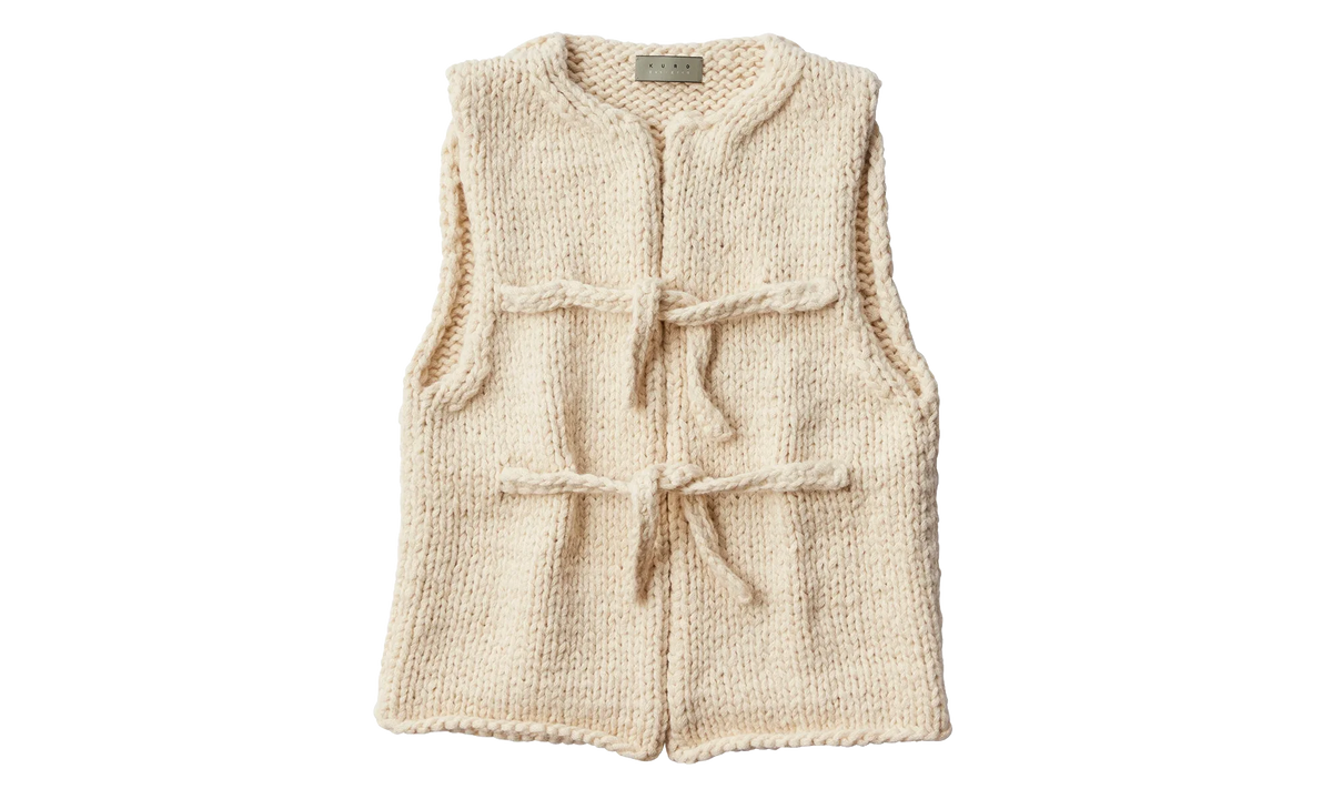 Hand Knit Vest "White" 963978