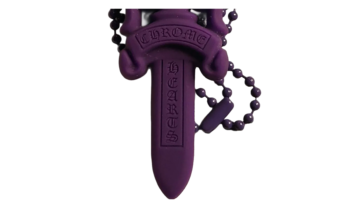 Silicone Dagger Pendant Ball Chain Necklace "Purple" CHRM0888