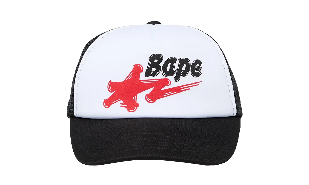 A Bathing Ape 'Star' Trucker "Black / Red" RA 1018