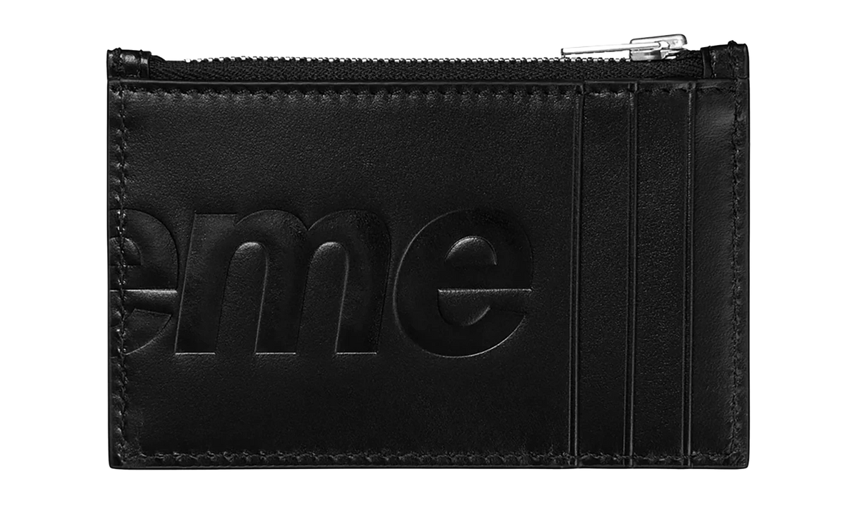 Leather Zip Card Holder "FW25 - Black" SU27093
