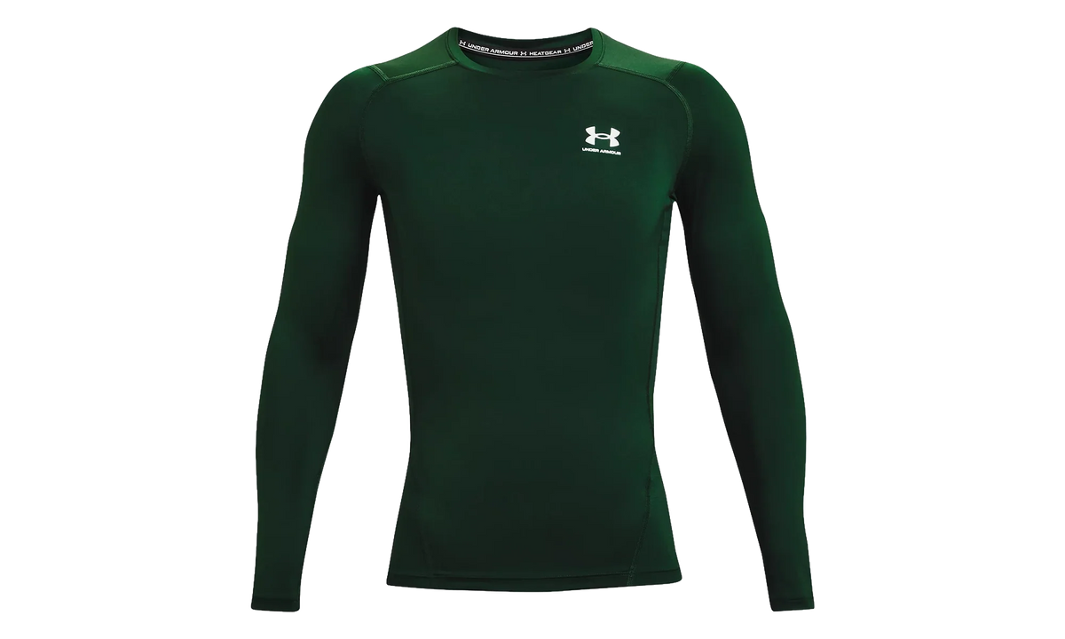 HeatGear Compression Long Sleeve "Forest Green / White" 1361524 301