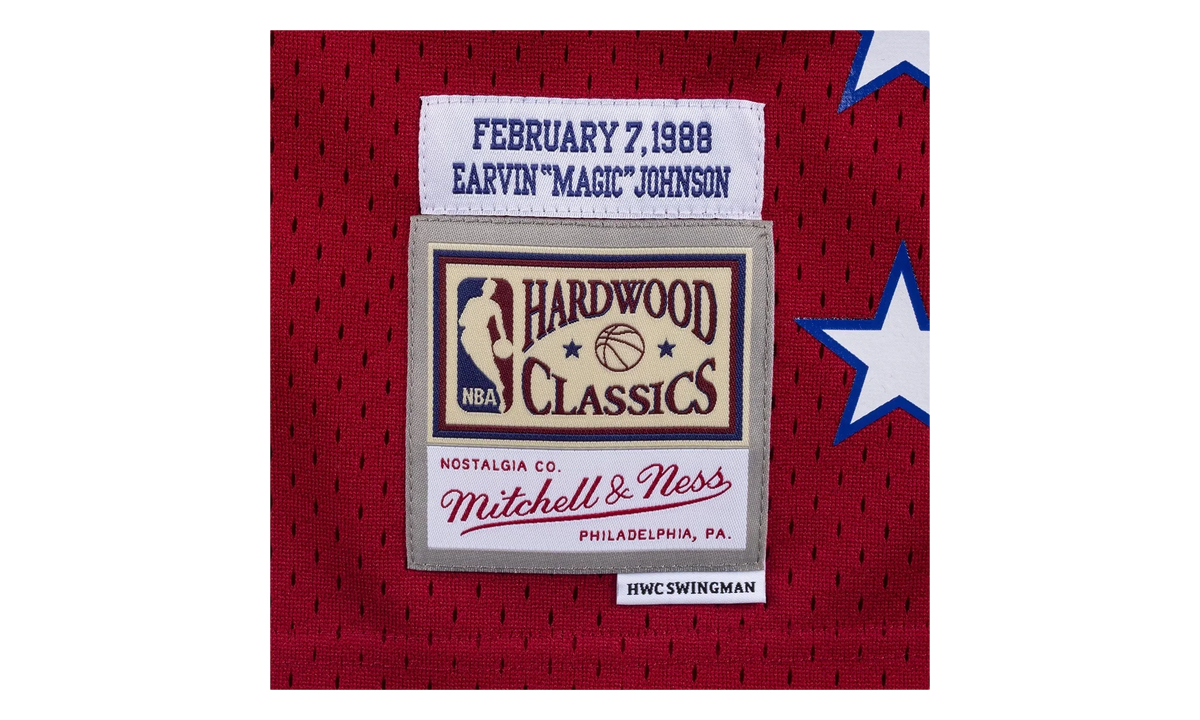 NBA Magic Johnson Rhinestone Swingman Jersey "1988 All-Star - Red" SMJYBW18018 ASWRED188EJH