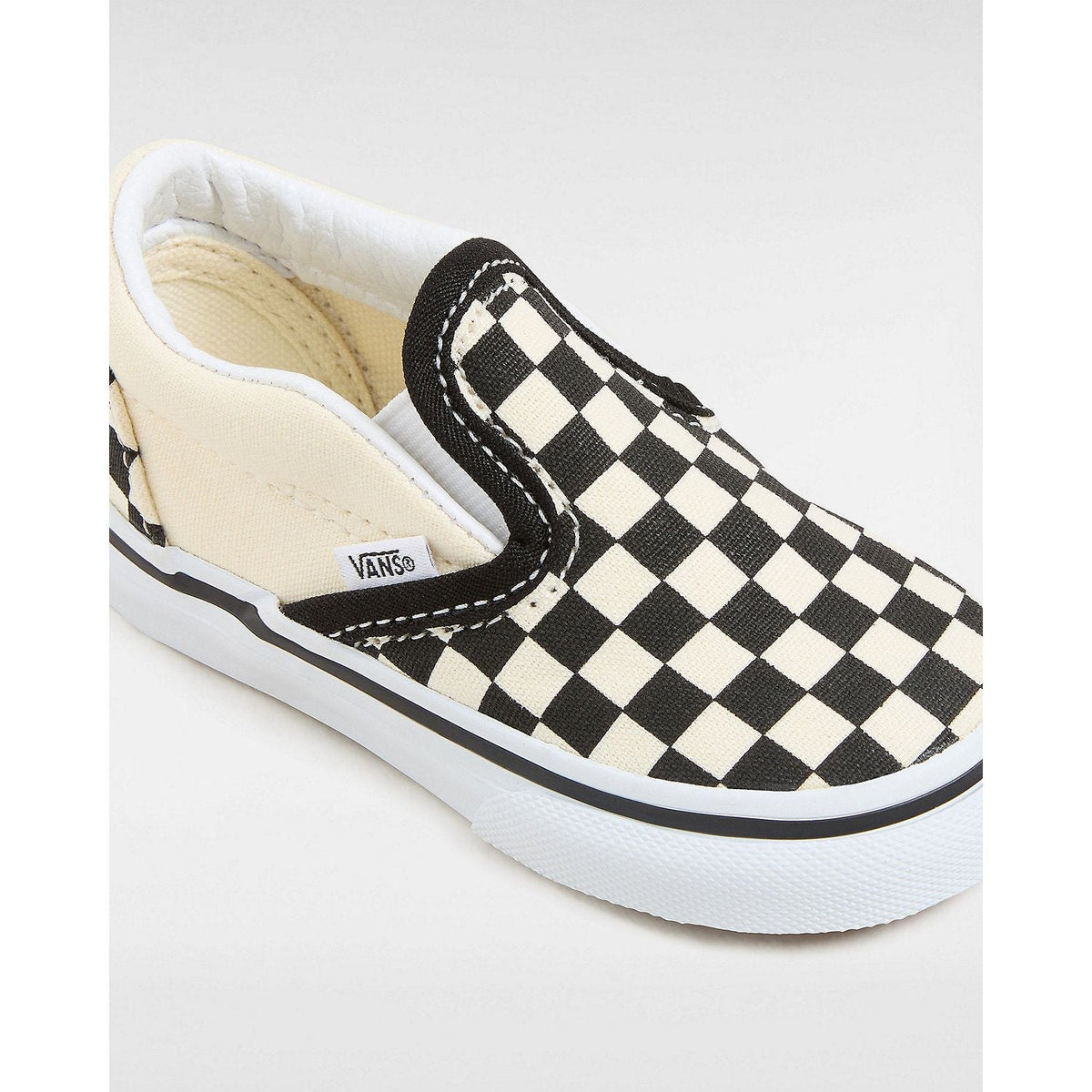 Toddler Classic Slip-On Checkerboard Shoe in Black Off White