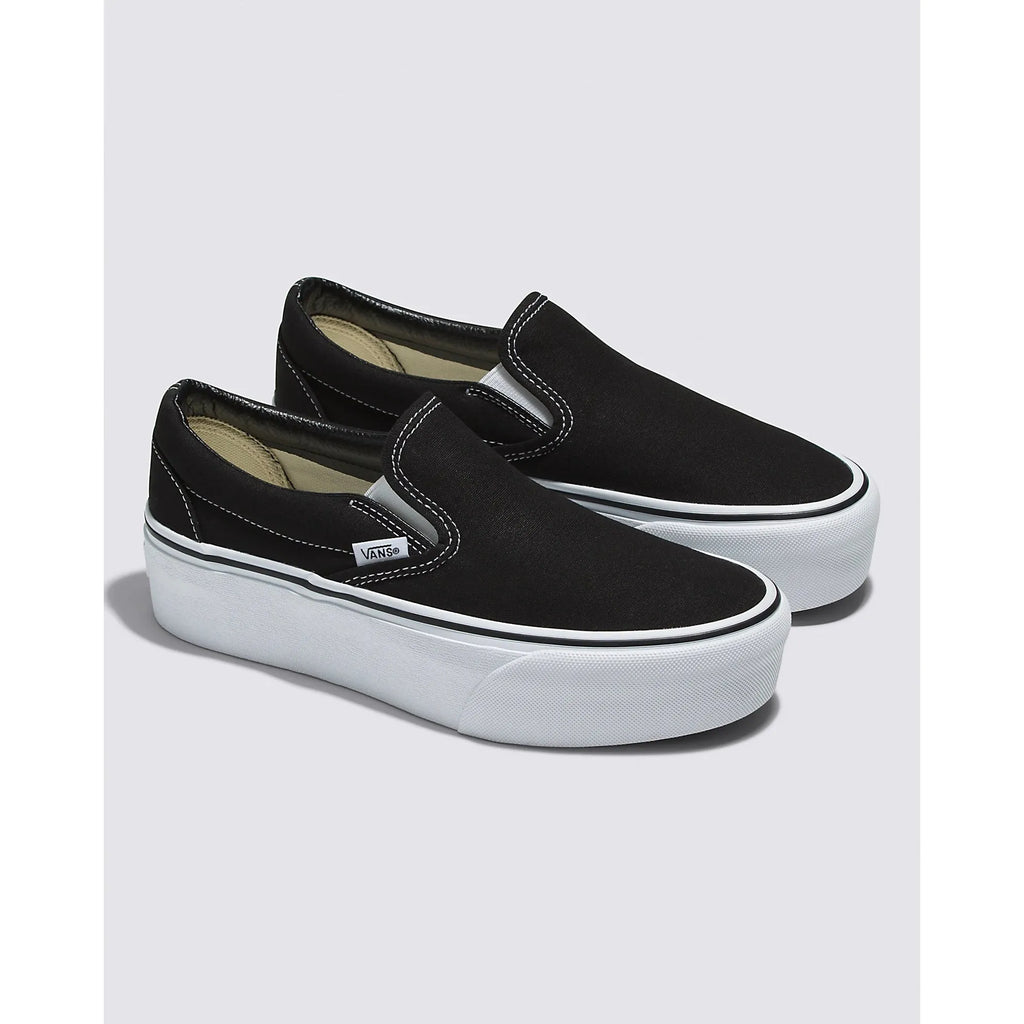 Classic Slip-On Stackform Shoe in Black Classic White