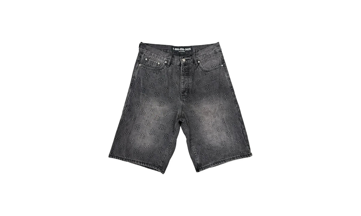 Embossed Jean Shorts "Black" 10049739