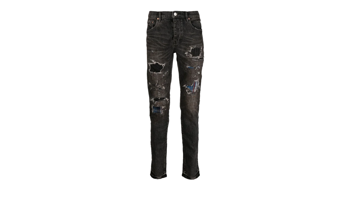 BLACK HEAVY REPAIR WITH PLAID PATCH "Black" P001 BLRP422
