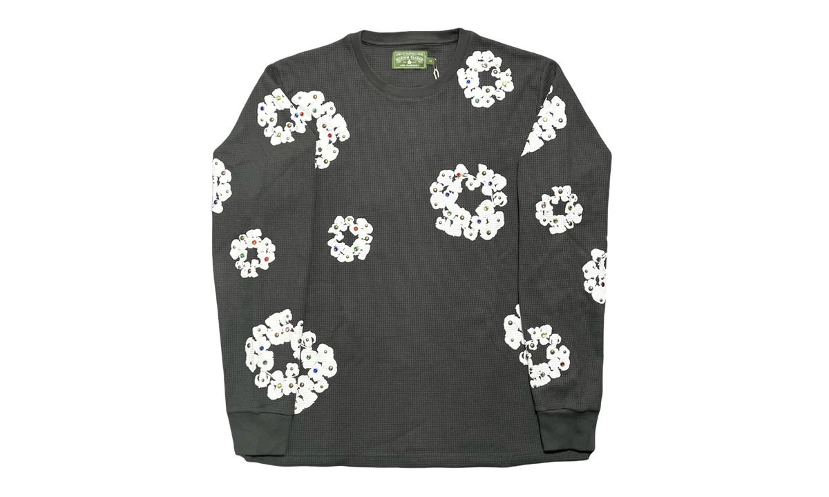 Rhinestone Cotton Wreath Thermal "Vintage Black" DT031