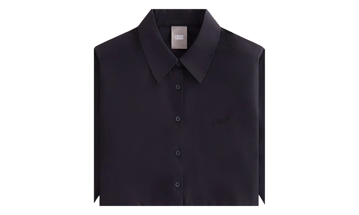 Nylon Faille Cropped Button Down "Black" khw030333 001