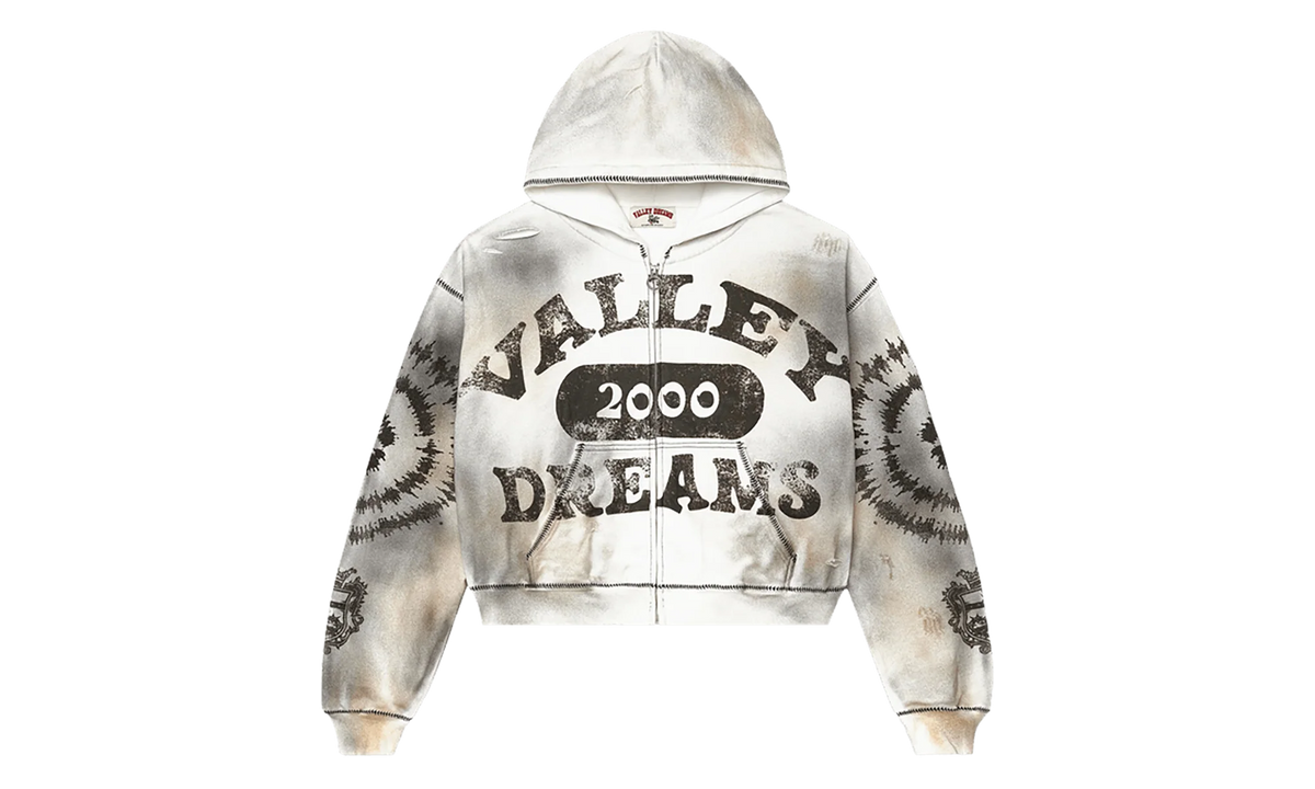 Spiral Zip Up Hoodie "Dark White" 11451 10004VFSZUH DARK