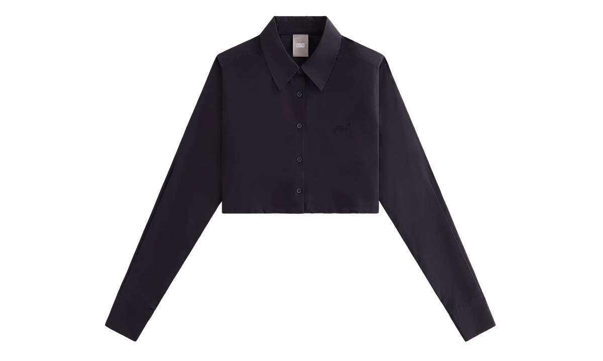 Nylon Faille Cropped Button Down "Black" khw030333 001