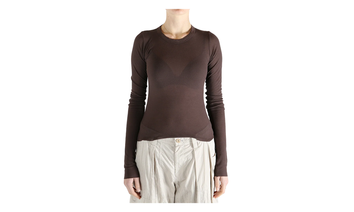 Cropped Rib Long Sleeve T-Shirt WMNS "Macassar" RP01F6209 RC 53