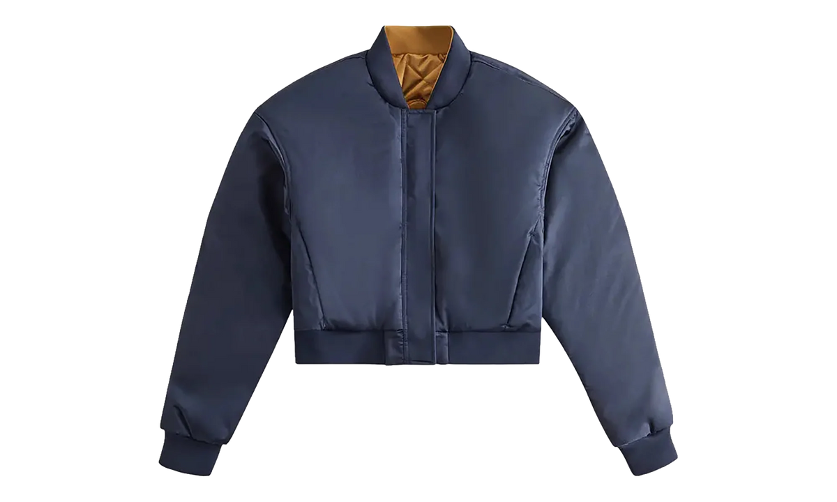 Landry Cropped Satin Bomber Jacket WMNS "Navy" KITH119