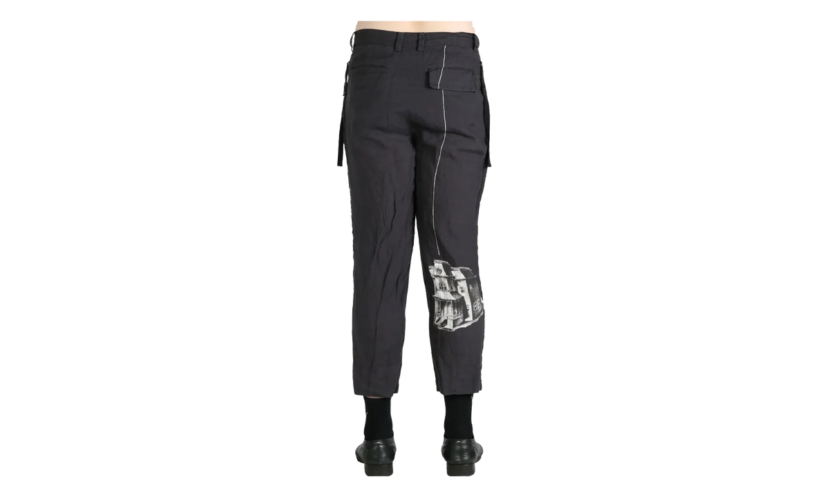 Printed Linen Trouser "Black Base" UC1E4501 1 BLAC