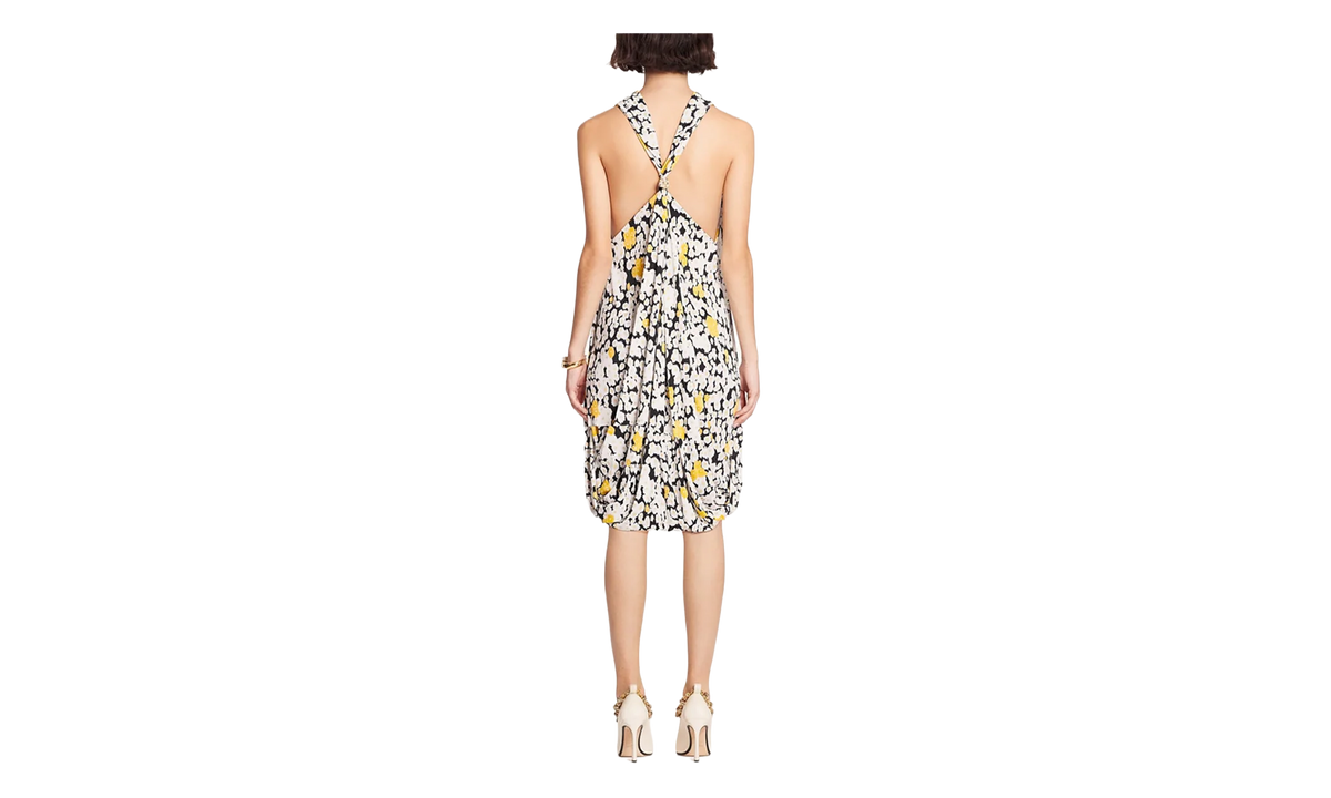 FLORAL KNEE-LENGTH TWISTED BACK DRESS "Black Multi" RW DR0018 5763 A23 10