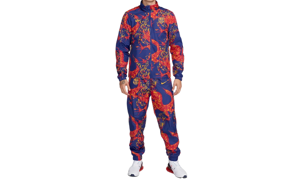 FC BARCELONA SOCCER WOVEN TRACKSUIT "Deep Royal Blue/Deep Royal Blue/University Gold/University Gold" FJ5565 455