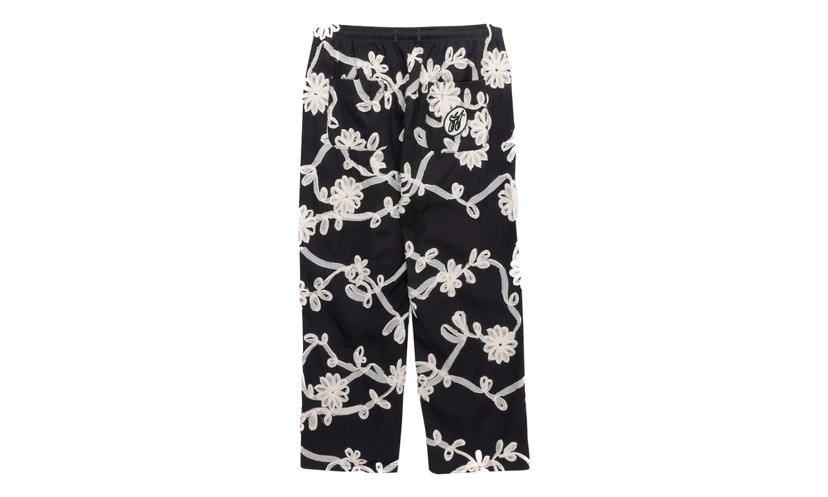 Floral Ribbon Ankle Pants "Black" HTG260126 BLK