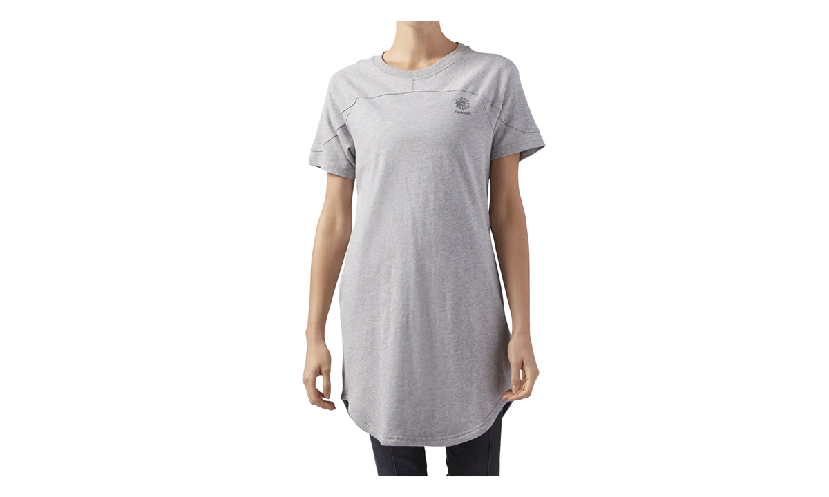 Classic Sportswear Open Back T-Shirt Dress WMNS "Medium Grey Heather" CF9493