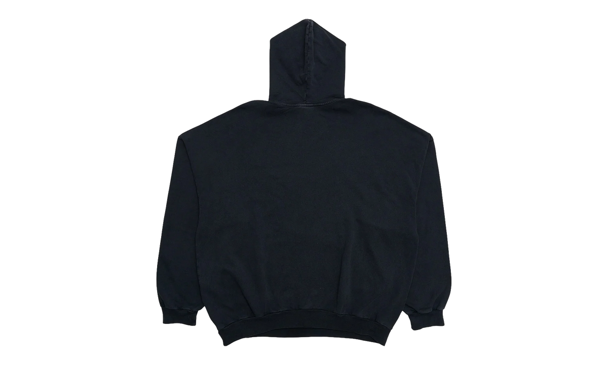 Embroidered Outline Logo Hooded Sweatshirt "Washed Black White" 739024 TOVV2 9034