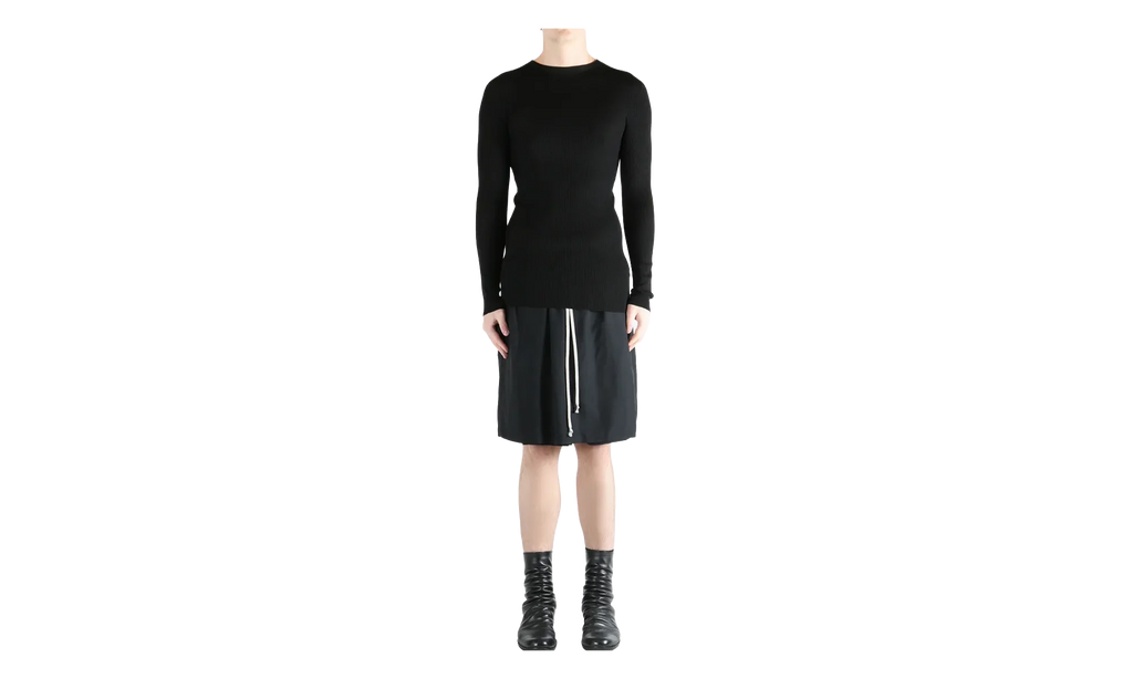 Ribbed Round Neck Top "Black" RU01F2637 RIBM 09