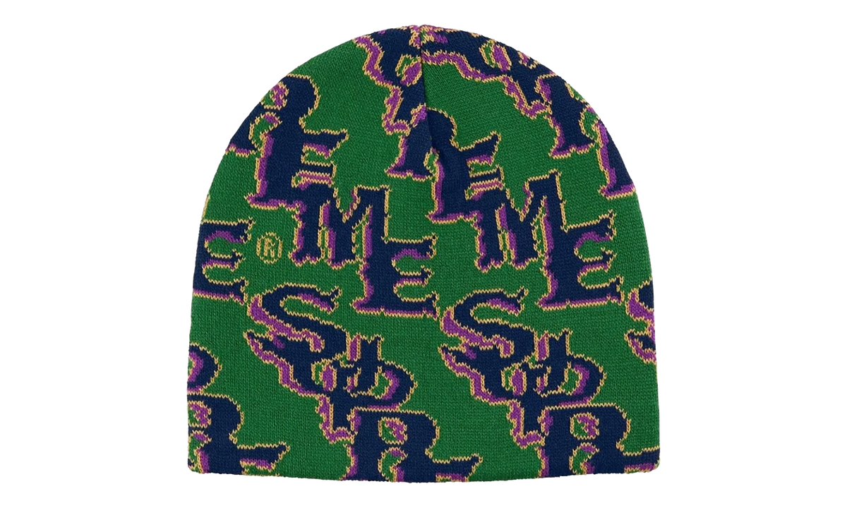 Slanted Gothic Outline Beanie "SS26 - Green" SU27274
