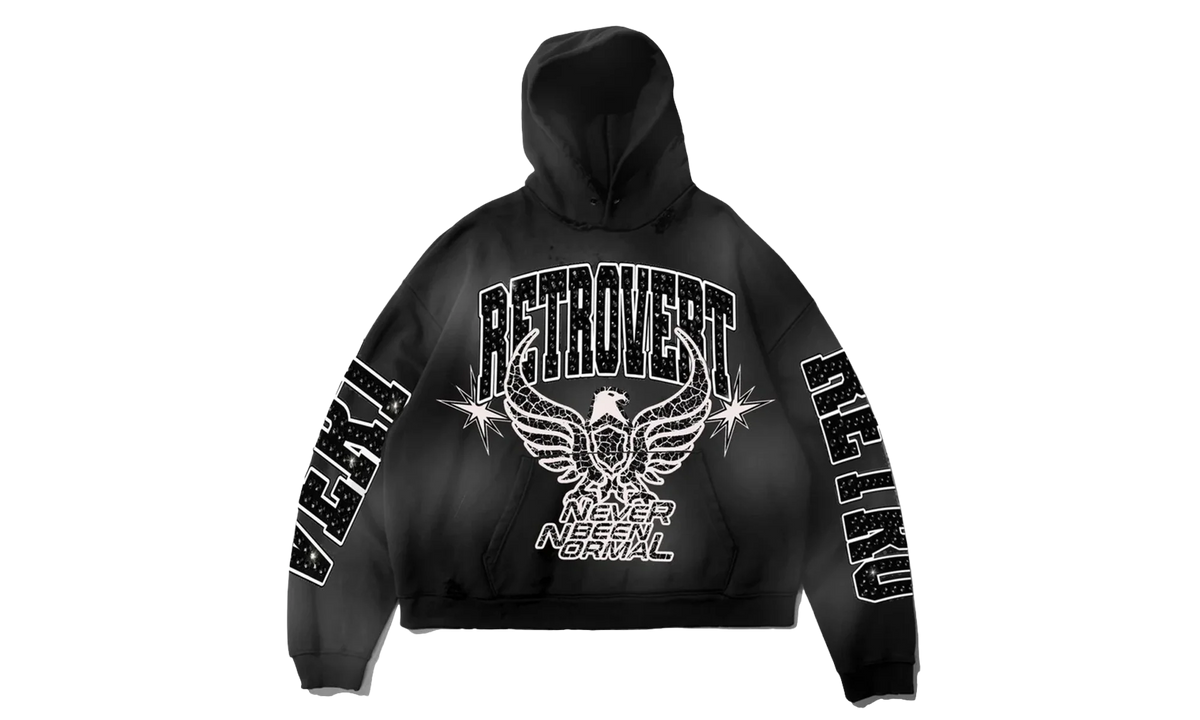 Rhinestone Never Been Normal Hoodie "Black" RET007
