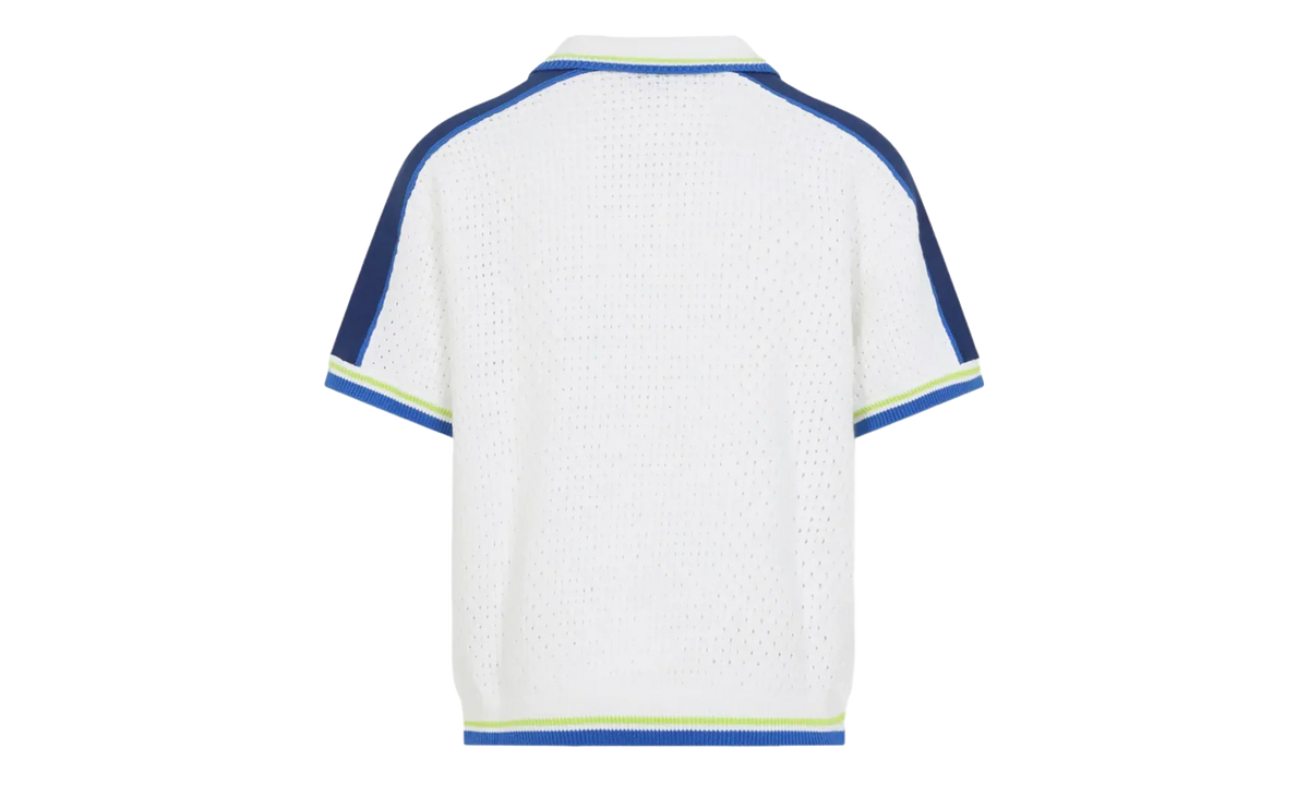 Tennis Cotton Crochet Shirt "White / Blue" MSS26KW131001