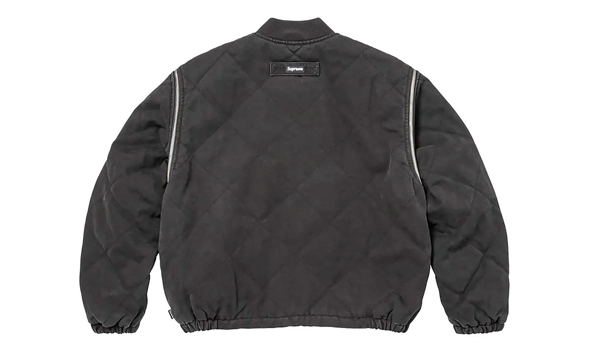 Zip-Off Sleeve Quilted Bomber Jacket "Black" SU26991