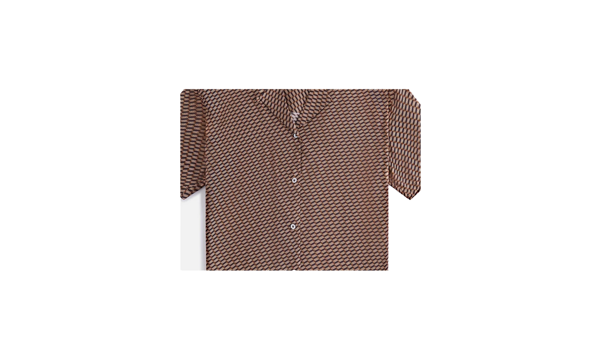 Elena Monogram Silk Camp Shirt WMNS "Brown" khw030292 210