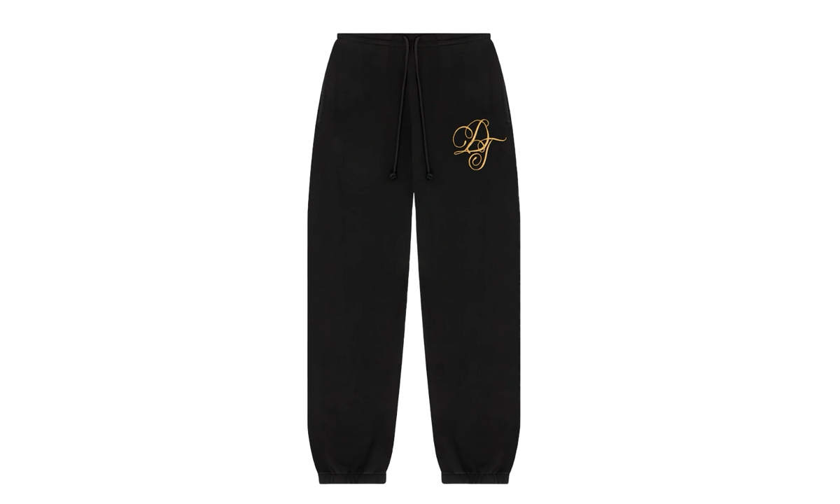 Metallic Gold Script Sweatpants "Black" DT283