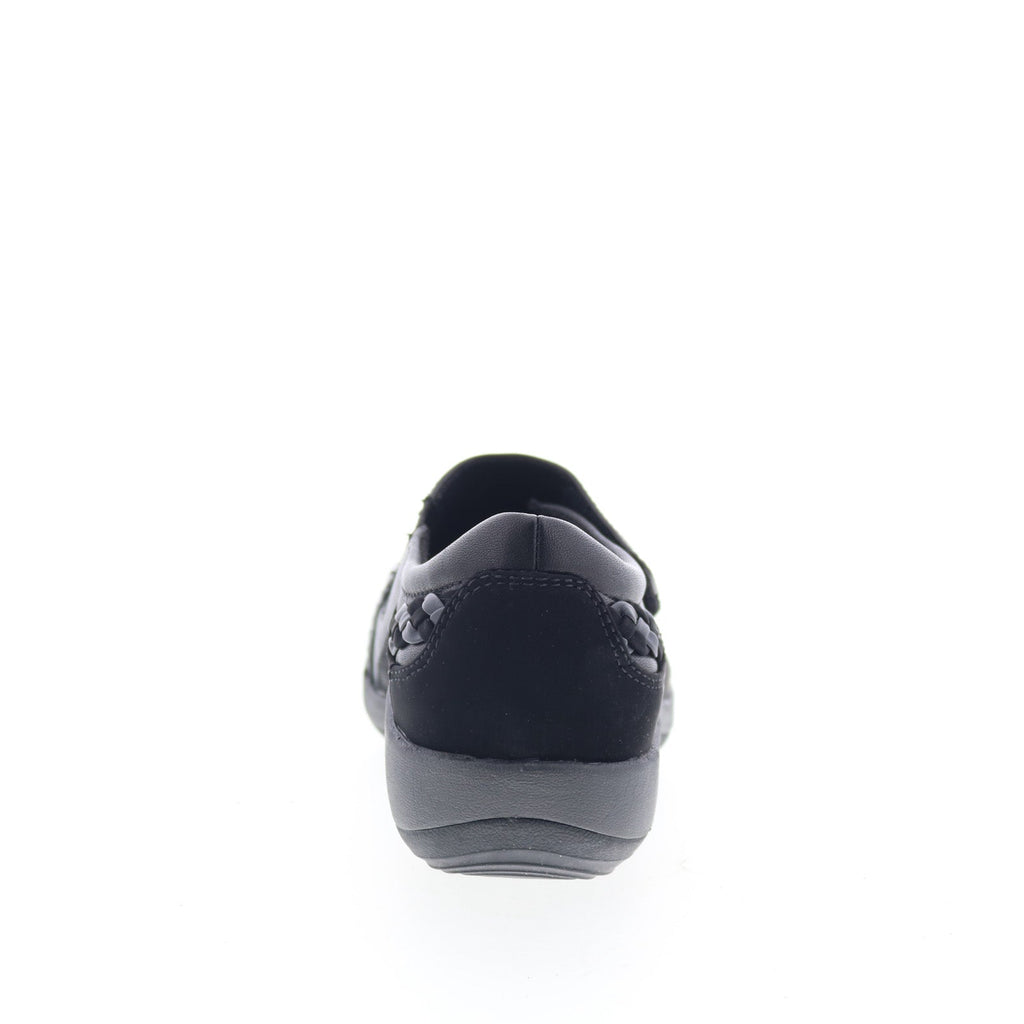Aetrex Karina DM500 Womens Black Wide Leather Lifestyle Sneakers Shoes