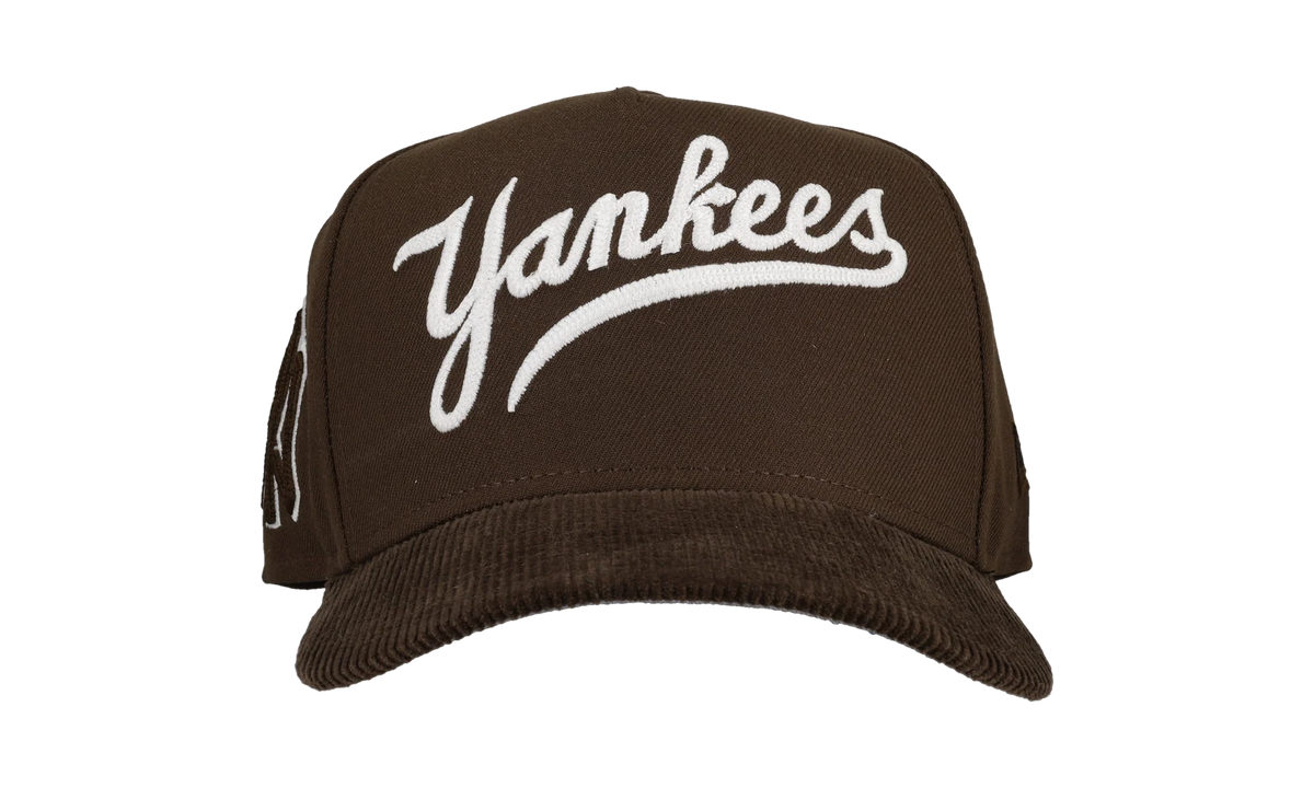 9FIFTY New York Yankees A Frame Chainstitch Snapback Hat "Brown / Walnut - Corduroy Visor" NE280