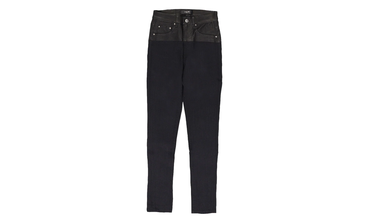 CONTRAST SKINNY W/ LEATHER "Aged Black/Black Leather" PS22WDS071