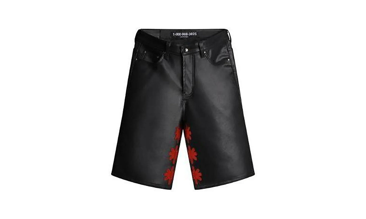 Leather Shorts "Black / Red" 10058656