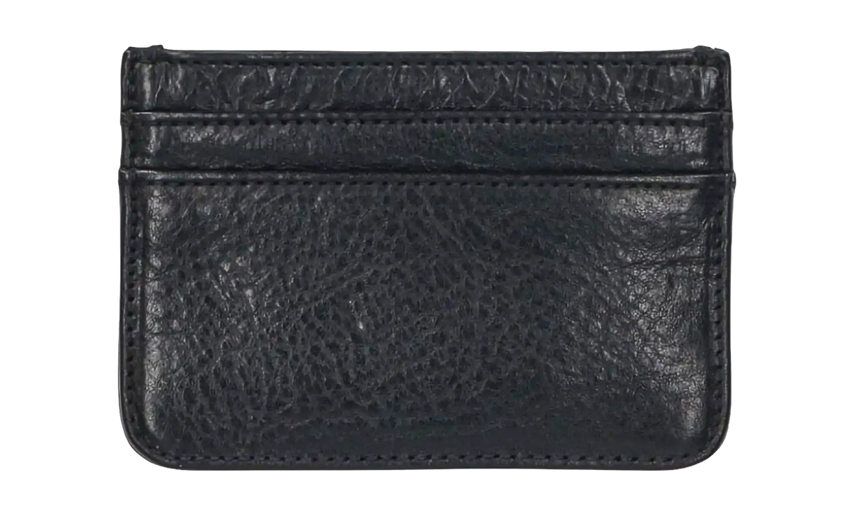 Scroll Logo Leather Card Holder "Black/Silver" CHRM0811