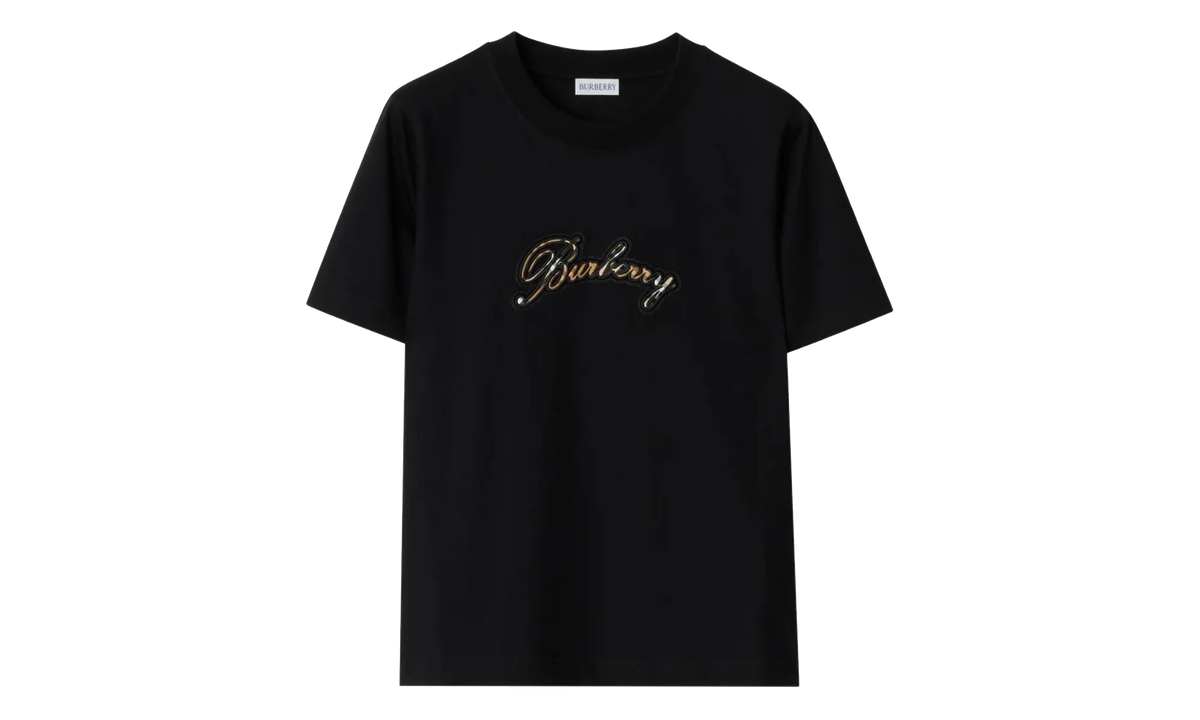 Check Cursive Logo Cotton T-Shirt WMNS "Black" 8120772