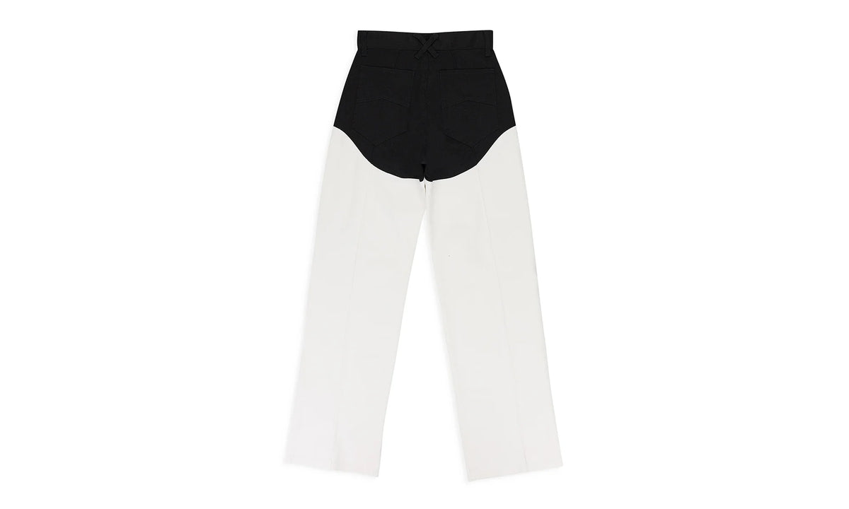 CUT OUT MOTO STRAIGHT PANTS "BLACK/WHITE" RHSS22PA003131190119