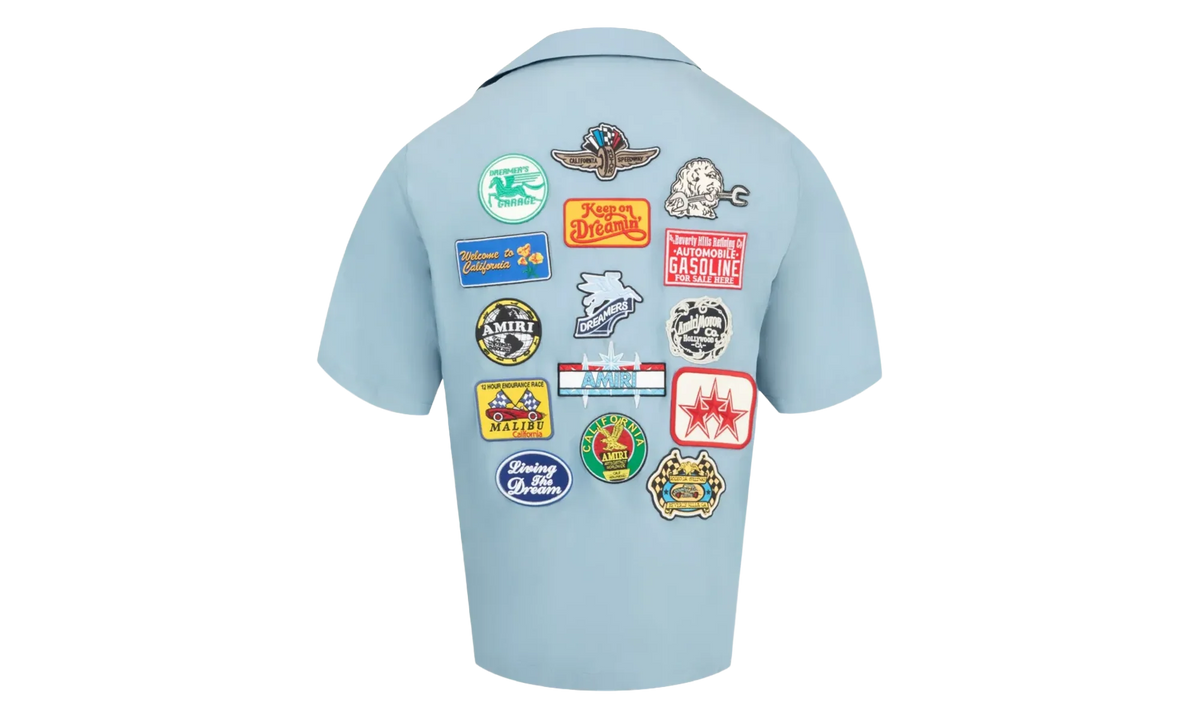 Station Patch Bowling Shirt "Ashley Blue" AMSTCA1150 ASHL