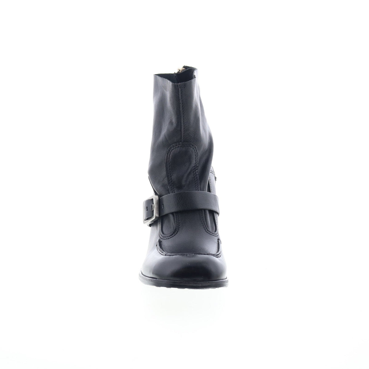 Eddie Womens Black Leather Zipper Casual Dress Boots