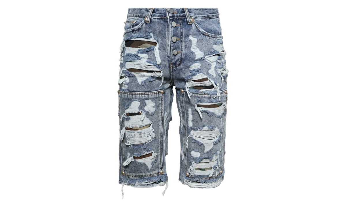 Hell Camo Denim Shorts "Blue" TC25PT2201