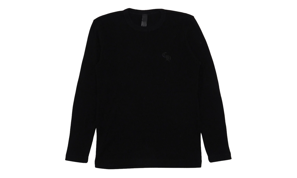 Embroidered Thermal Long Sleeve T-Shirt "Black" CHRM0824