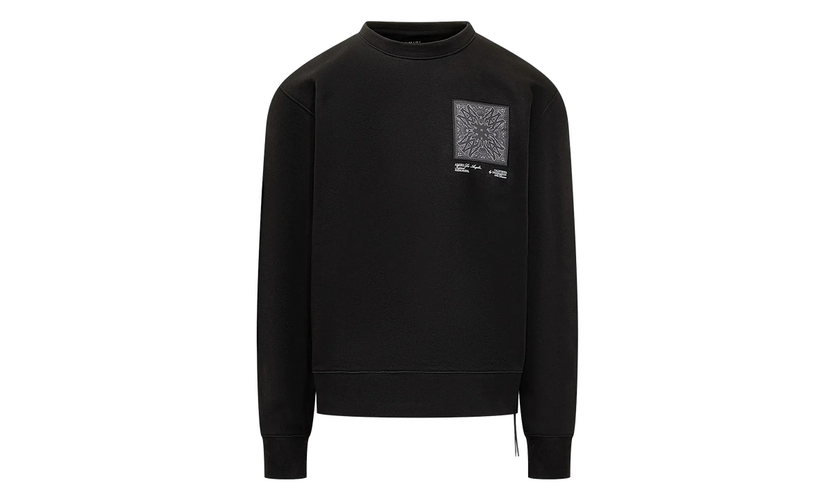 MA Bandana Silk Applique Logo Crewneck Sweatshirt "Black" AMJYCW1041